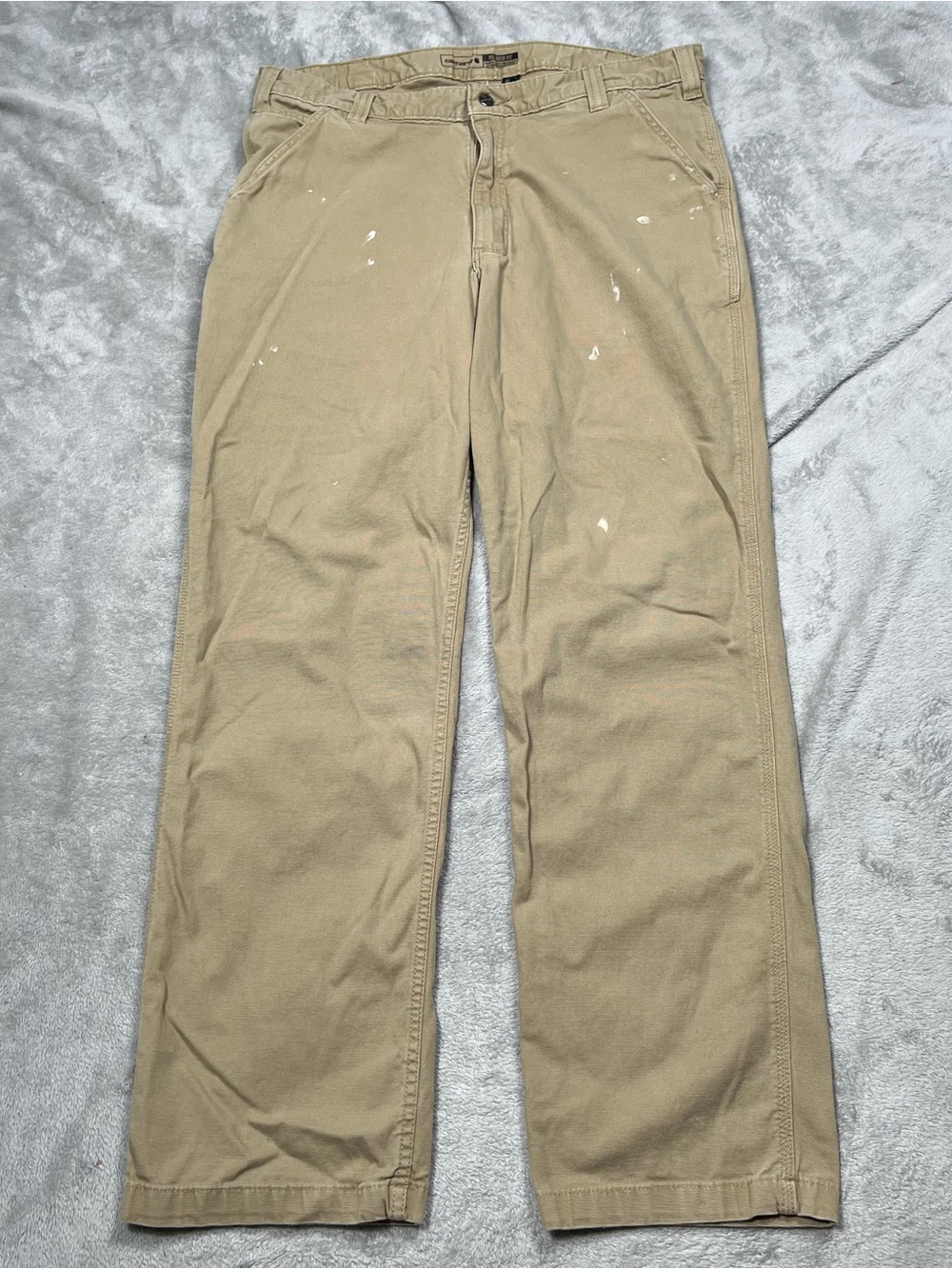 Carhartt Rugged Relaxed Work Pant Men 36x32 Tan Canvas Carpenter Utility BN2291